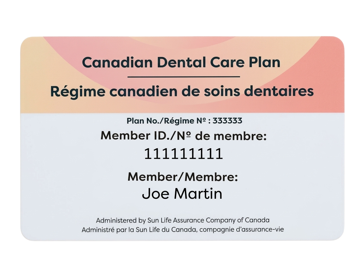 Canadian Dental Care Plan sample card